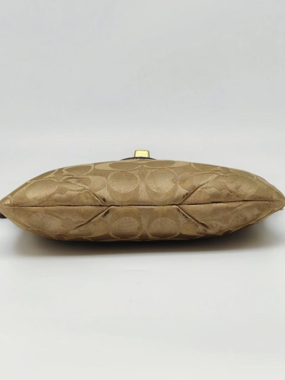 Coach Signature C Canvas Mini Shoulder Bag Brown Leather Turnlock Y2K Vintage - Picture 5 of 13